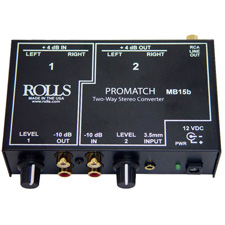 Rolls MB15b 3.5mm and RCA to XLR or XLR to RCA 2-Way ProMatch Converter