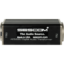 Sescom SES-AES-EBU-2 BNC Female to XLR-M AES/EBU Impedance Transformer