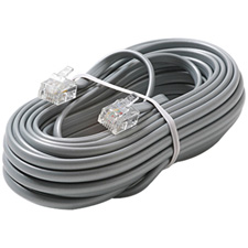 Steren 304-025SL 25 Ft. 4C Telephone Line Cord; Silver