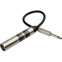 Sescom SES-HZLZ-14XM Professional High Z to Low Z Impedance Matching Transformer in 1/4 Inch Male to XLR Male 15 Inch Adapter Cable
