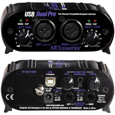 ART USBDUALPRE 2 Channel Preamp With XLR/TRS Combo Jacks & USB