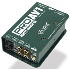 Radial ProAV1 Passive 1 Channel DI with RCA 3.5mm XLR and 1/4in Inputs