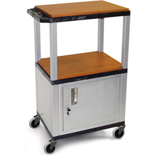 H. Wilson WT2642C2E Adjustable Utility AV Cart Black