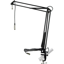 MXL BCD Stand Articulating Mic Boom / DJ Mic Arm / Desktop Microphone Stand with Built in 12 Foot XLR Cable