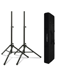 2Ea TS-80BT 3.5Ft-6Ft 7In Black Speaker Stands w/2Ea BAG90 Black Bags