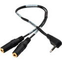 Sescom iPhone / iPod / iPad 3.5mm TRRS Right Angle to 3.5mm Mic Jack & 3.5mm Monitor Jack