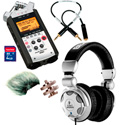Zoom H4N On-Camera DSLR Audio Kit with Padded Audio Cable/Windscreen/Headphones