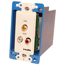 Intelix AVO-V1A2-WP-F Composite Video Wallplate Balun RCA with Stereo Audio