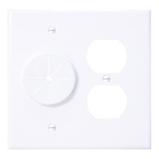 Midlite DR2G-GR10-WH Duplex Receptacle and Wireport with Grommet - White