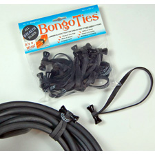 BongoTies Handy Elastic Tie-Wraps 10 Pack Black