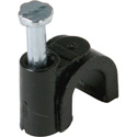 Black 6-7mm Nail-In Coaxial Cable Clips for RG6 Cable 100pk
