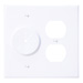 Midlite DR2G-GR10-WH Duplex Receptacle and Wireport with Grommet - White