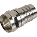 Crimp Type F Connector for RG6 TFE/Plenum with Attached 1/2 Inch Crimp Ring