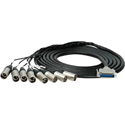 DB25 25-Pin D-Sub Male to 8 XLR Male Analog Multichannel Snake Cables Wired for Tascam