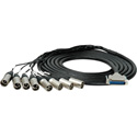 DB25 25-Pin D-Sub Male to 8 XLR Male Analog Multichannel Snake Cables Wired for Tascam with Mogami Cable