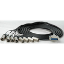 DB25 25-Pin D-Sub Male to 8 XLR Male AES/EBU Multichannel Snake Cables for Tascam with Gepco Cable