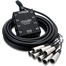 Hosa SH-8X0-25 Pro-Conex Little Bro Sub Snake; 8 x XLR Sends and no Returns; 25 ft