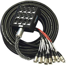 Whirlwind SNK84XL100 8x4 XLR Connect Series Box to Fan Snake 100 ft.