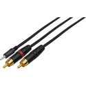 Y-MPS-2P 3.5mm Mini Stereo Male To 2 RCA Phono Male Y-Cable 6 Inch