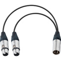 TecNec YA-104 Premium XLR Male to Dual XLR Female Y-Cable 6 Inch