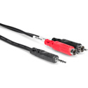 3.5mm Stereo Mini Male To Dual RCA Male Audio Y-Cable 6 Foot