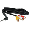 Delvcam RA 4 Cond 3.5mm Plug to 3 RCA 6 FT AV Cable