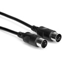 Black 5-Pin DIN Male to 5-Pin DIN Male Midi Cables