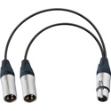 TecNec YA-105 XLR Female to Dual XLR Male Y Cable
