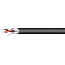 West Penn Wire 454 1-Pair 22Awg CM Miniature Line Level Audio Cable with Bonded Shield 1000 Foot Black