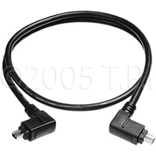 Right Angle 4-Pin Firewire to Right Angle 4-Pin Firewire Cables- Black