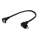 Right Angle 6-Pin Firewire to Right Angle 4-Pin Firewire 1Ft Black
