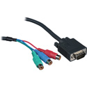 Kramer C-GM/3RVF-1 15-pin HD(M) to 3 RCA(F) Breakout Cable - 1 Ft.