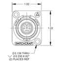 Switchcraft EH6MD2BX EH Series PS/2 Mouse Jack (Female - Female) - Black Finish