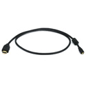 3FT 34AWG High Speed w/ Ethernet Micro-HDMI to HDMI; Ferrite Core