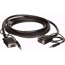 15-Pin High Density with 3.5mm Mini Stereo Male to Male Combo VGA Cables by TecNec