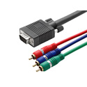 Hall Research CHD15-RGB-6 HD15 to 3-RCA Component Video Cable; 6 Ft.