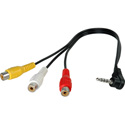 Delvcam RA 4 Cond 3.5mm Plug to 3 RCA 10in AV Cable