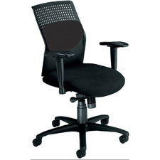 AirFlo Rolling Desk Chair With Black Fabric Seat and Adjustable  Arms