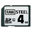 Hoodman RAWSDHC4GBST Raw Steel Class 10 SDHC Card 4GB