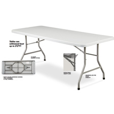 Plastic Blow Molded Grey Rectangle Folding Tables