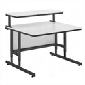 Da-Lite 90092 Adjustable Height 55in Wide Multimedia Workstation With 4in Casters