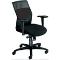 AirFlo Rolling Desk Chair With Black Fabric Seat and Adjustable  Arms