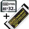 Hoodman SXSKIT32ST Raw Steel 32Gb SDHC Class 10 & SxSxSDXC Memory Adapter Kit