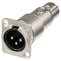 Neutrik NA3MDF 3 Pin XLR Male to XLR Female Adapter For D Panel Mounting