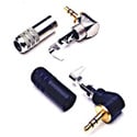 Switchcraft 35HDRANAU & 35HDRABAU 3.5mm / 1/8in Mini Right Angle Stereo Plugs with Gold-Plated Finger