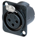 Neutrik NC3FD-LX-B Female 3 Pole XLR Solder Cups Black/Gold