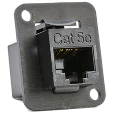 TecNec CAT-5E RJ45 Female-Female Feedthru D Series Panel Mount