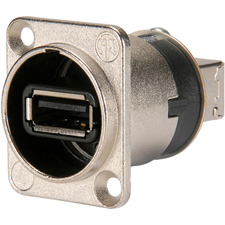 Neutrik NAUSB Series Reversible USB Genderchanger (Type A and B) Panel Mounts