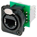 Neutrik NE8FDV-Y110-B EtherCon Vertical IDC110 Panel Mount Jack D Shape - Black