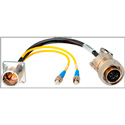 Hybrid Fiber Lemo EDW to Duplex Fiber & 5-Pin AMP Power Internal Distribution Cables